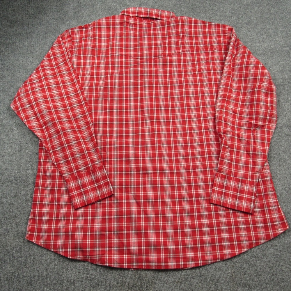 Wrangler Shirt Men Extra Extra Large Red Plaid Pearl Snap Western Cowboy Country - Picture 3 of 7